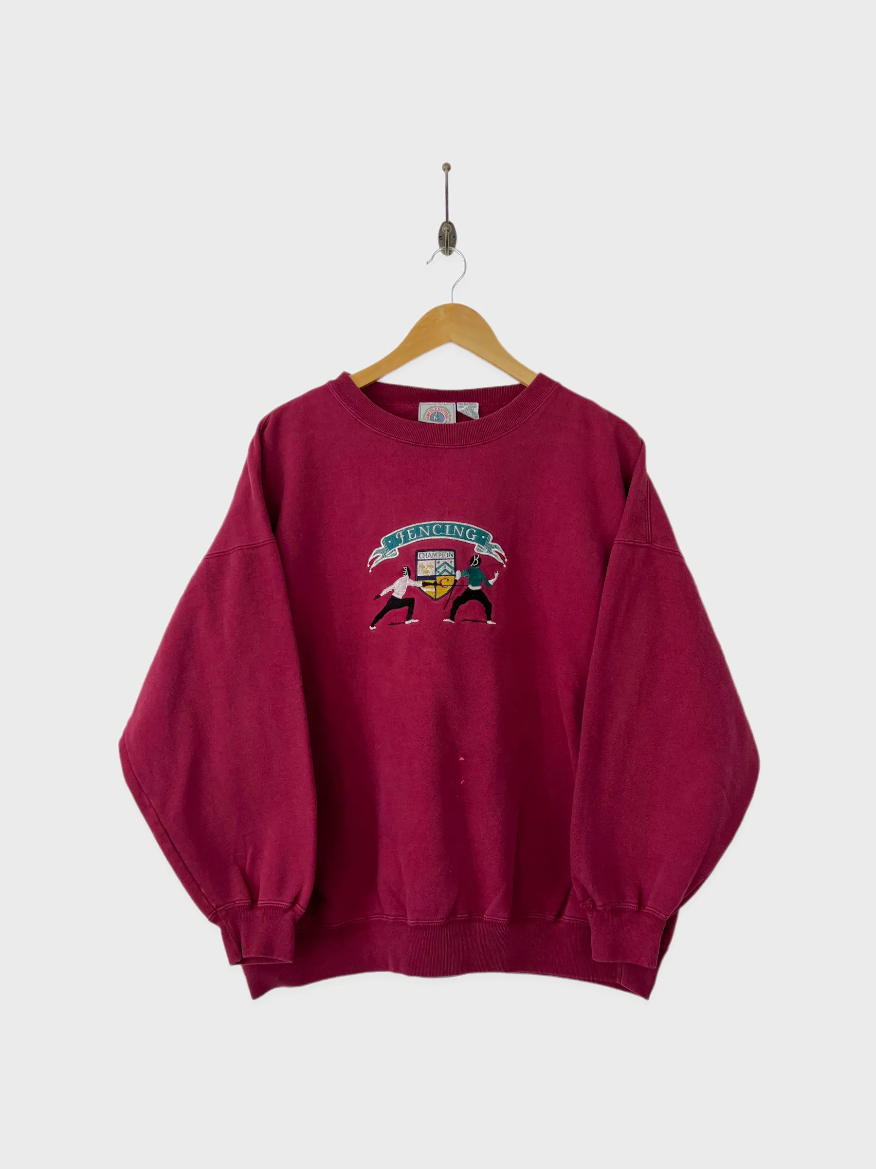 90s Fencing Champion Embroidered Vintage Sweatshirt Size M-L