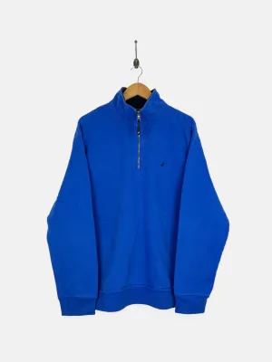 90's Nautica Embroidered Vintage Quarterzip Sweatshirt Size XL