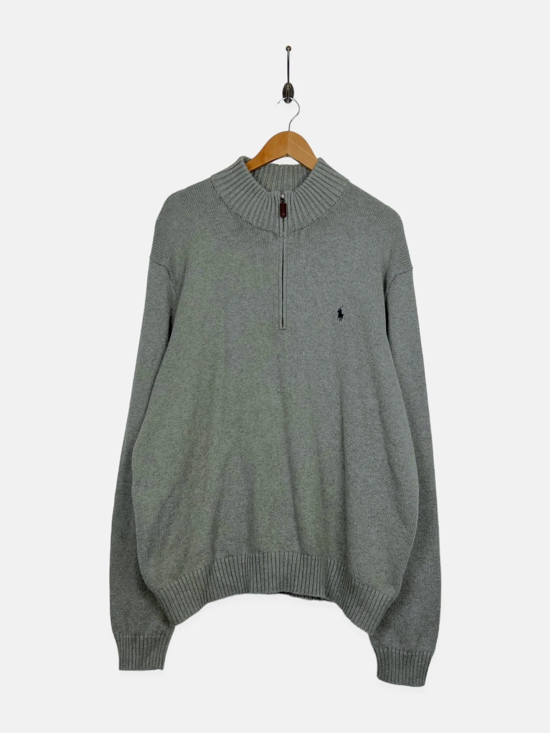 90's Ralph Lauren Embroidered Vintage Quarterzip Sweatshirt Size 2XL