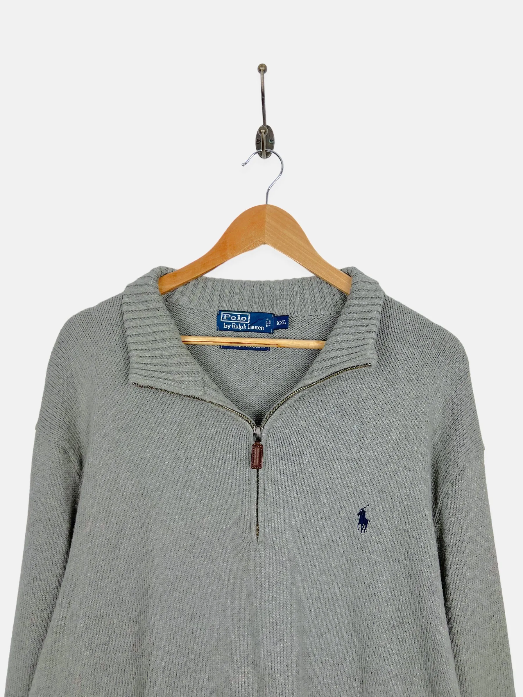 90's Ralph Lauren Embroidered Vintage Quarterzip Sweatshirt Size 2XL