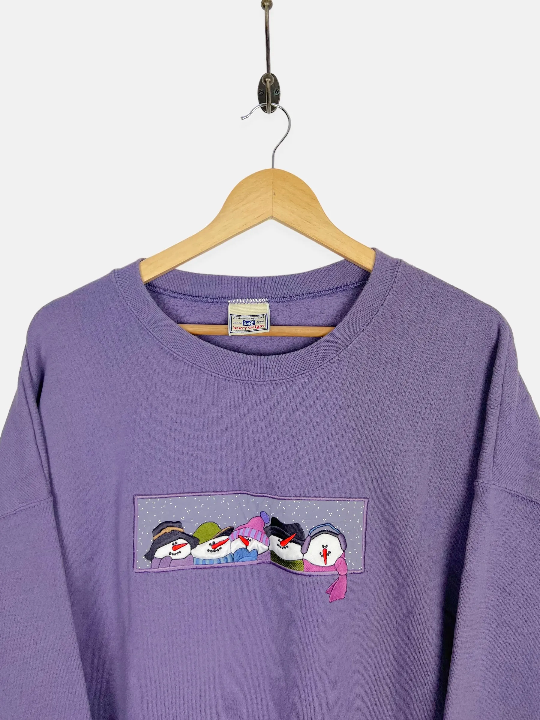 90's Snowman Embroidered Vintage Sweatshirt Size 2XL
