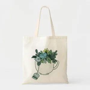 A CUP OF "GREEN TEA" CANVAS BAG