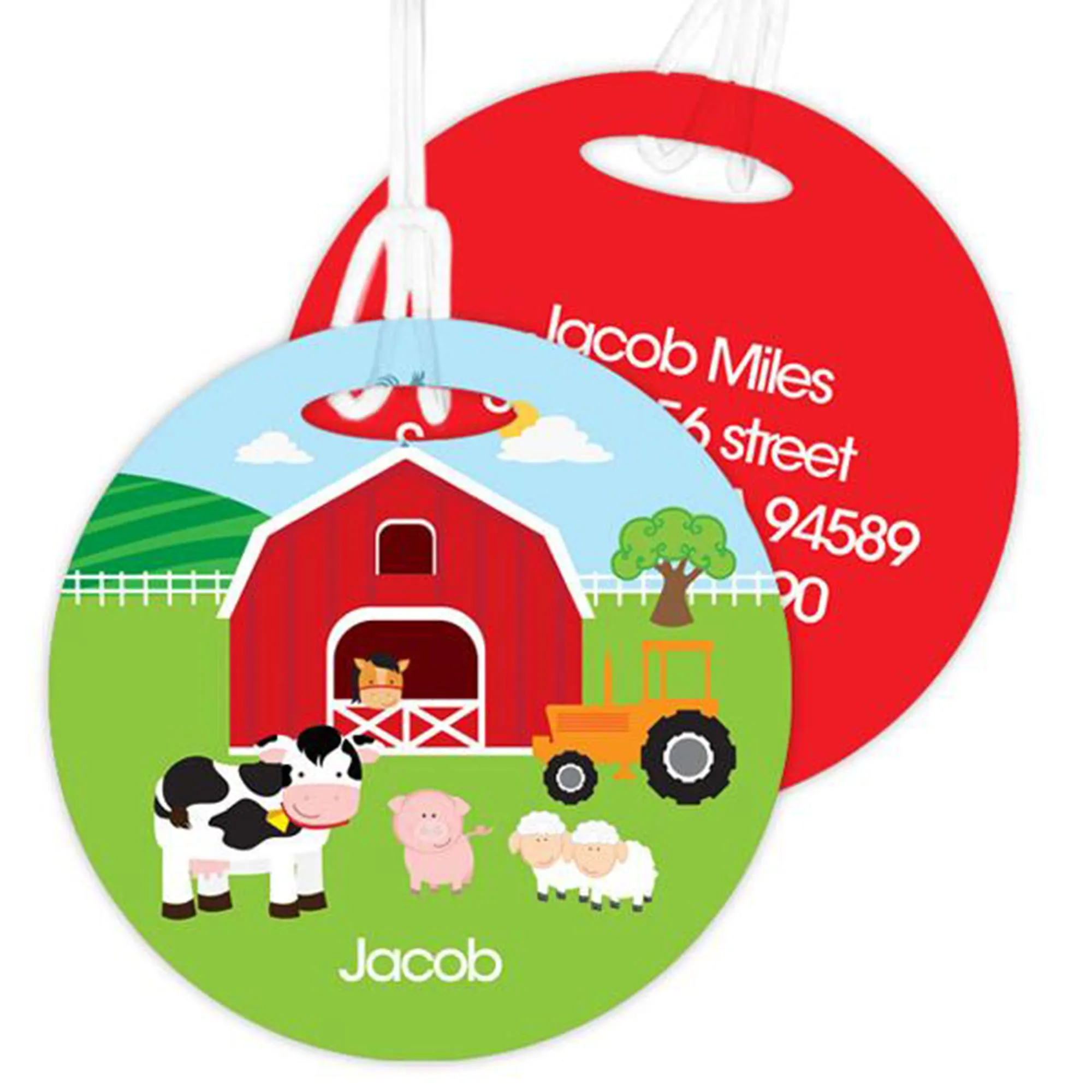 A Day In The Farm Personalized Bag Tag