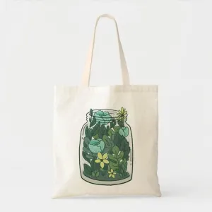 A JAR OF LEAVES CANVAS BAG