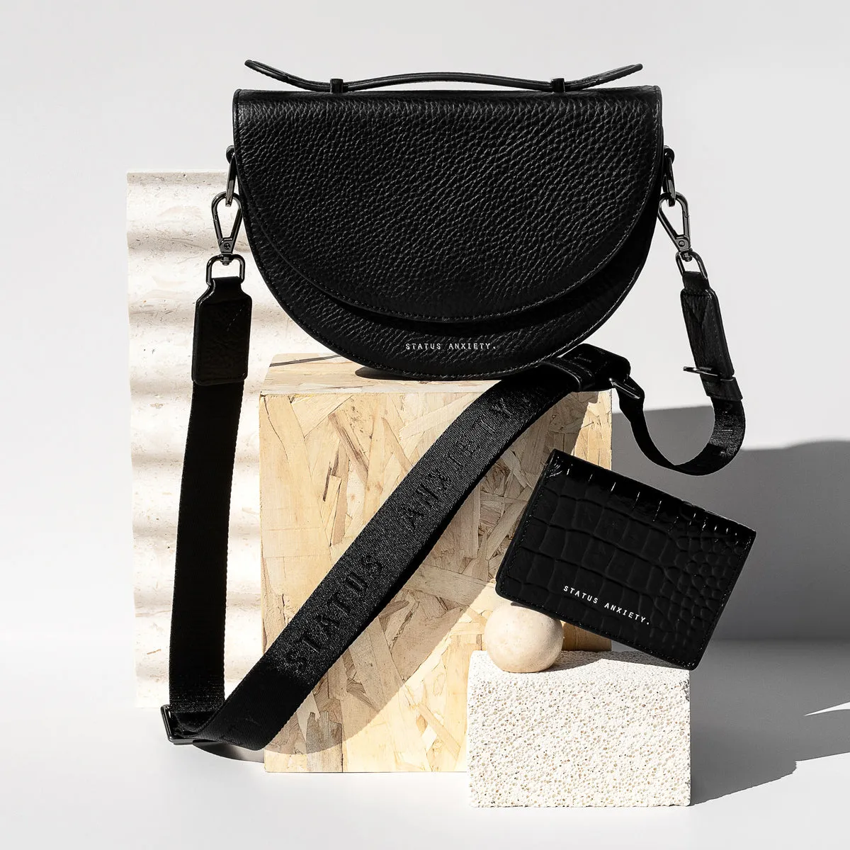 All Nighter Bag With Webbed Strap - Black