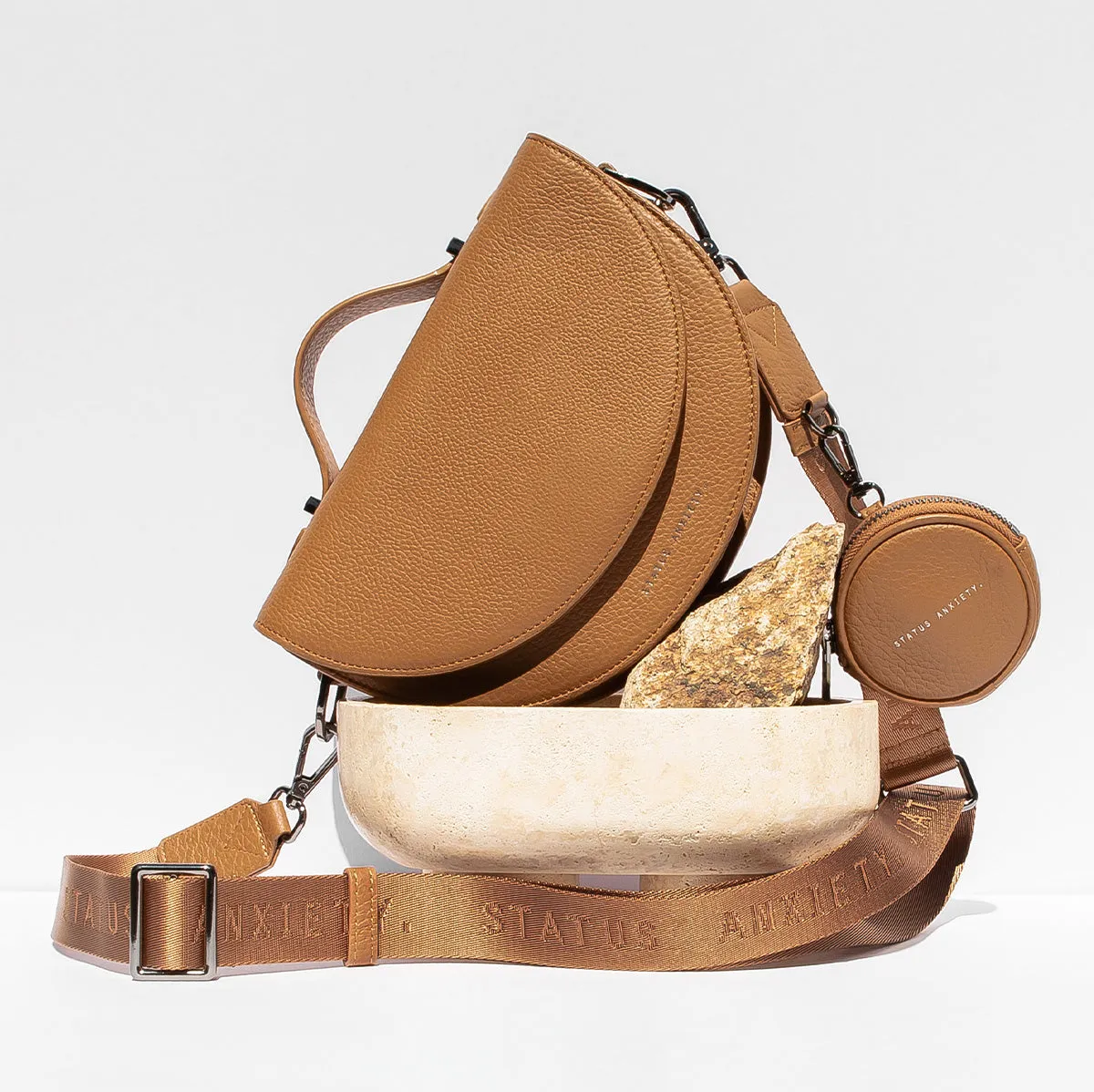 All Nighter Bag With Webbed Strap - Tan