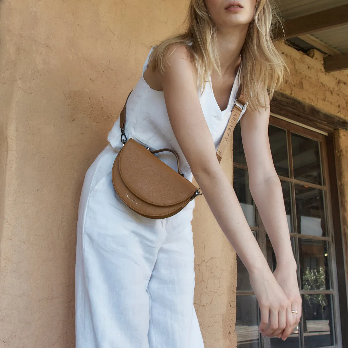 All Nighter Bag With Webbed Strap - Tan