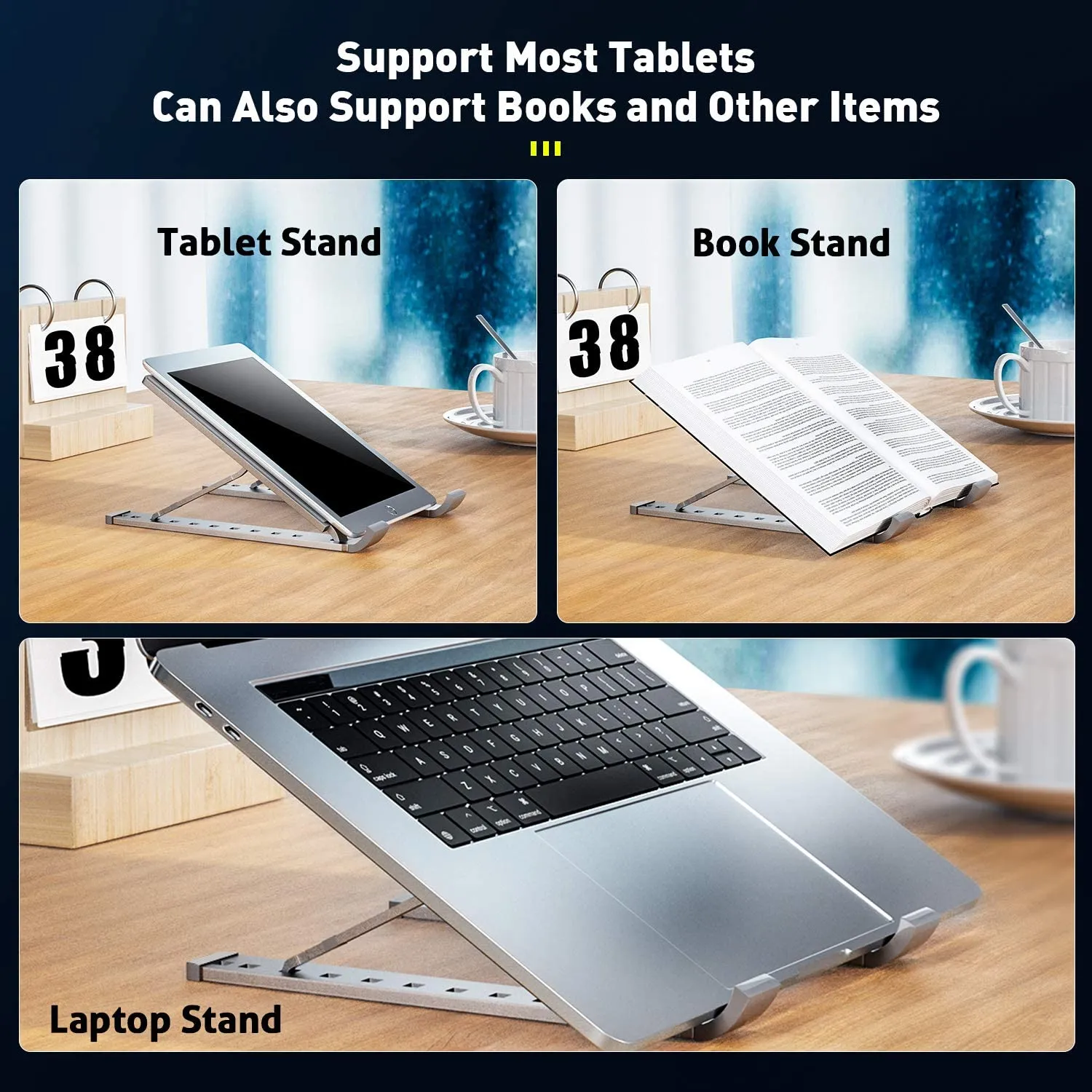 Alloy Creative Portable Laptop Stand Foldable Adjustable Laptop Stand Holder Universal Ergonomic Aluminium Alloy Travel Mini Ventilated Notebook Stand for Macbook Notebook Computer PC iPad Tablet