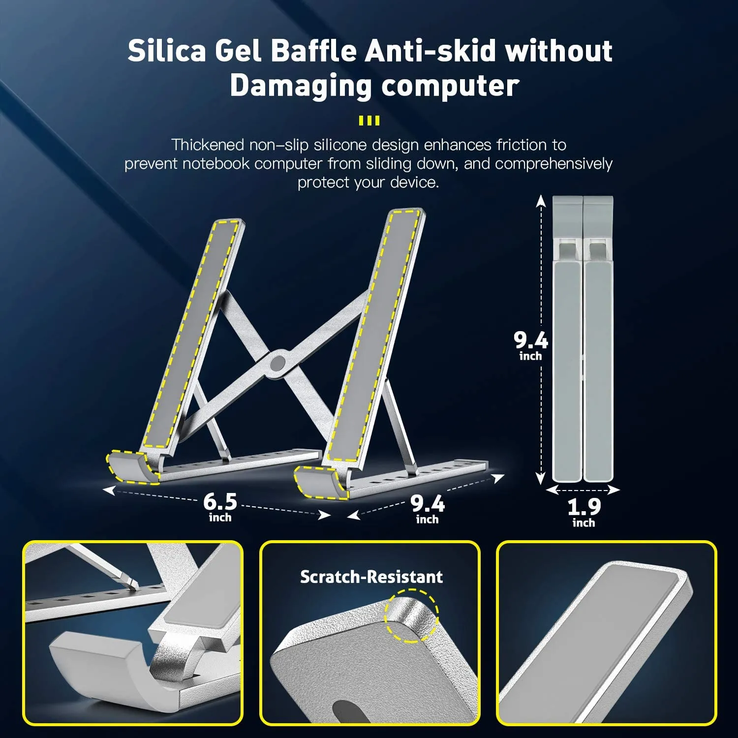 Alloy Creative Portable Laptop Stand Foldable Adjustable Laptop Stand Holder Universal Ergonomic Aluminium Alloy Travel Mini Ventilated Notebook Stand for Macbook Notebook Computer PC iPad Tablet