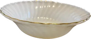 Anchor Hocking White Bowl with Gold Rim