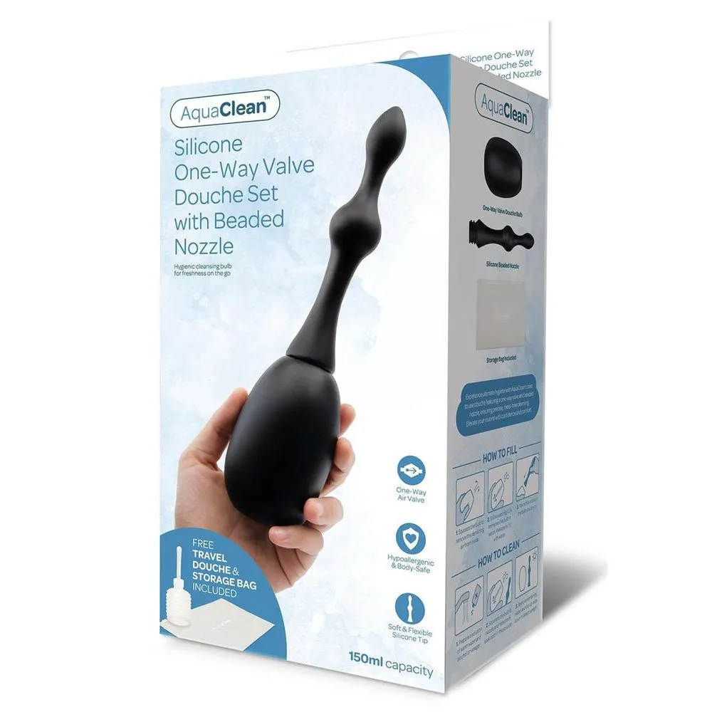 AquaClean 1-Way Valve Douche Set   Beaded Nozzle
