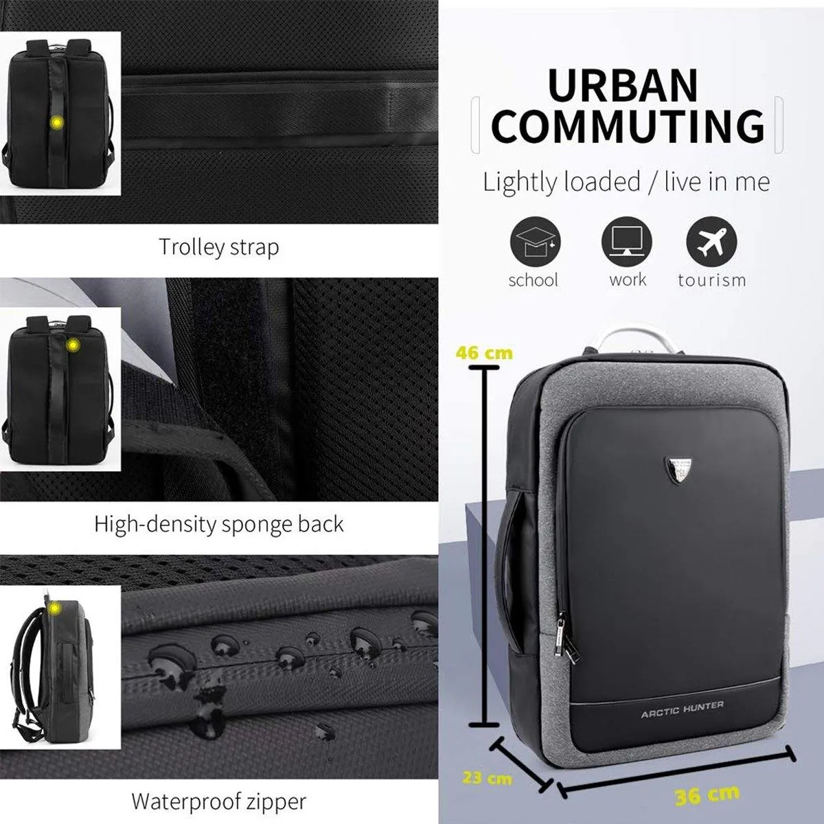 ARCTIC HUNTER 17" Laptop Bag - Model Hustle