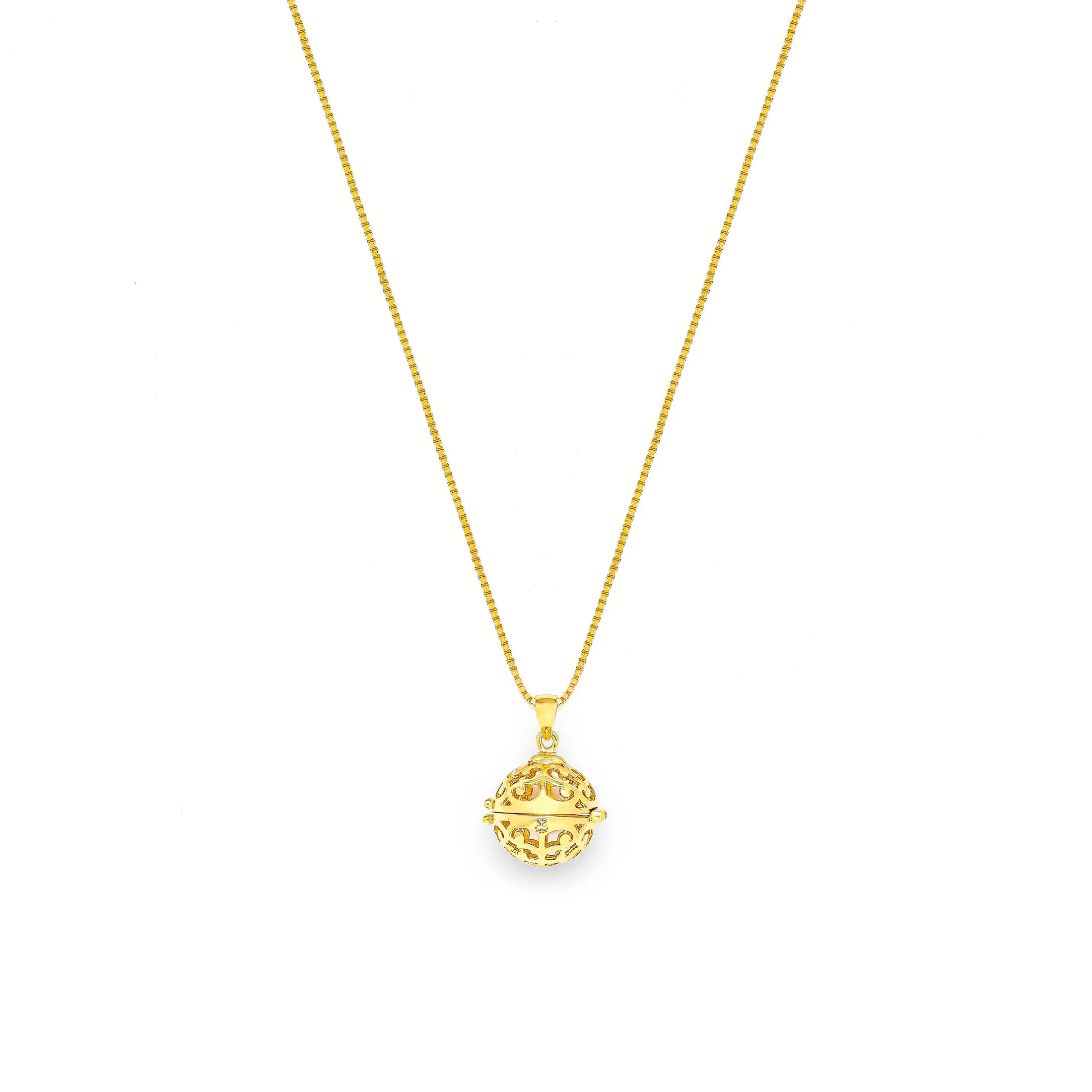 Aromatherapy Diffuser Locket Round Foliate Pendant, Rose Gold