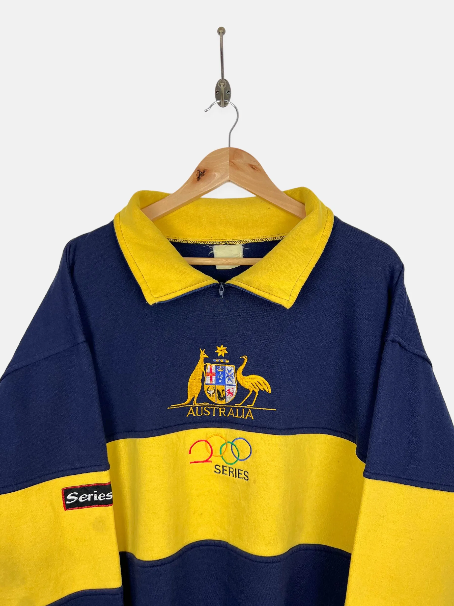 Australia 2000 Series Embroidered Vintage Collared Sweatshirt Size XL