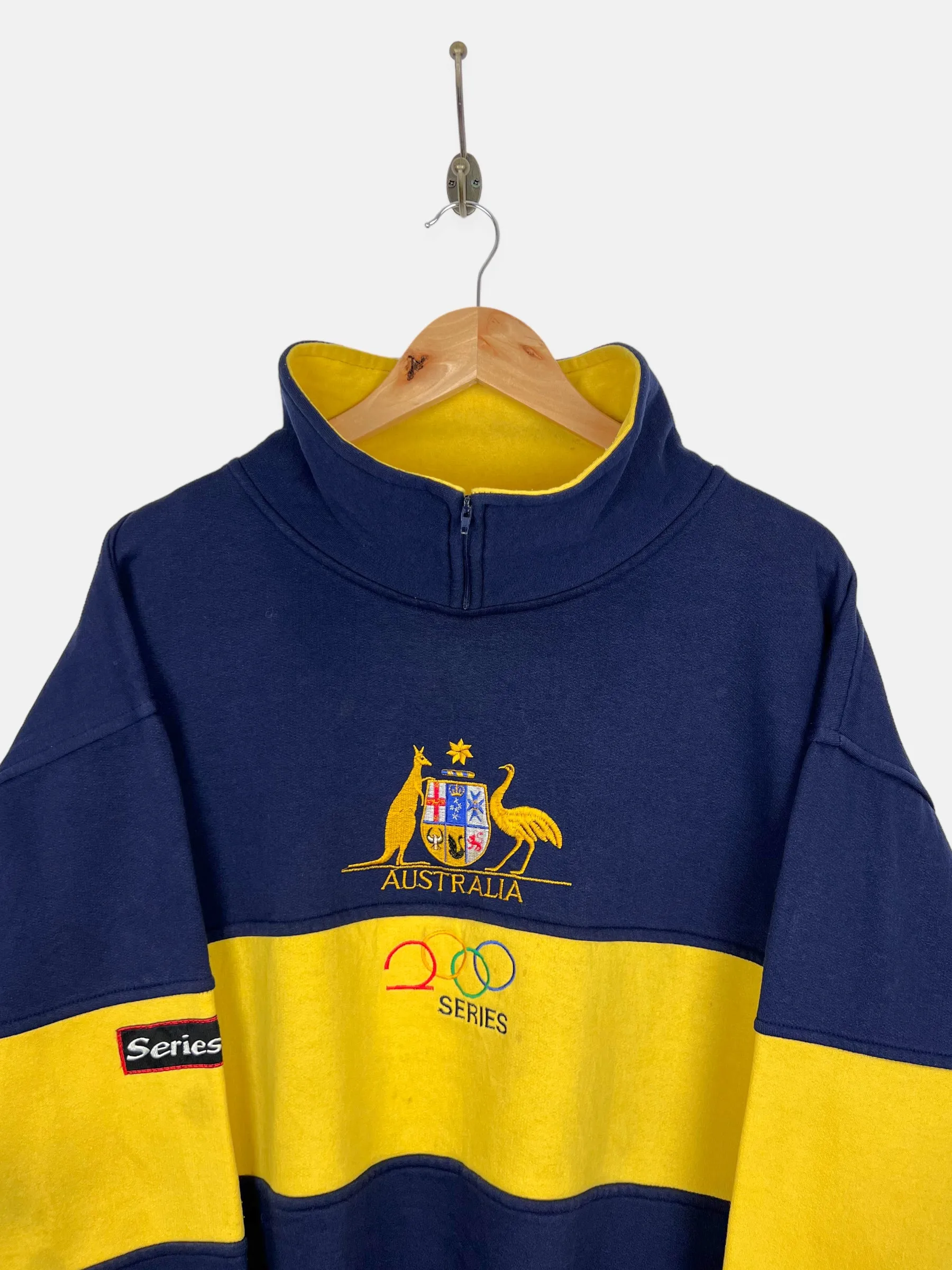 Australia 2000 Series Embroidered Vintage Collared Sweatshirt Size XL