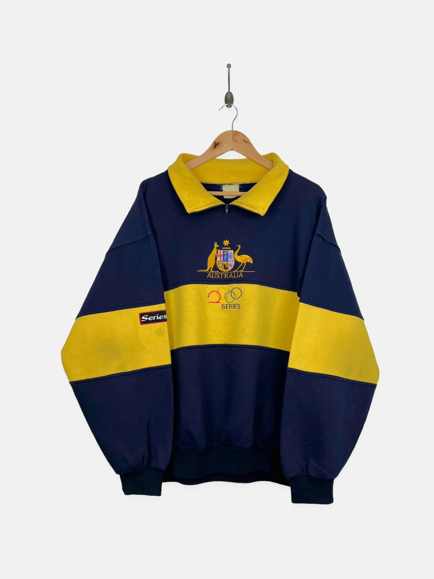 Australia 2000 Series Embroidered Vintage Collared Sweatshirt Size XL