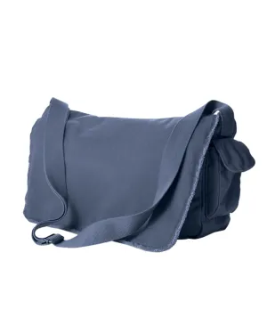 Authentic Pigment Raw-Edge Messenger Bag | Denim