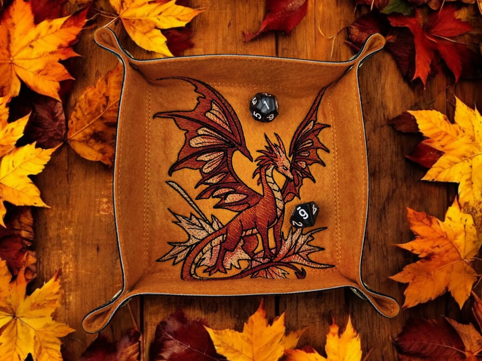 Autumn dragon dice tray