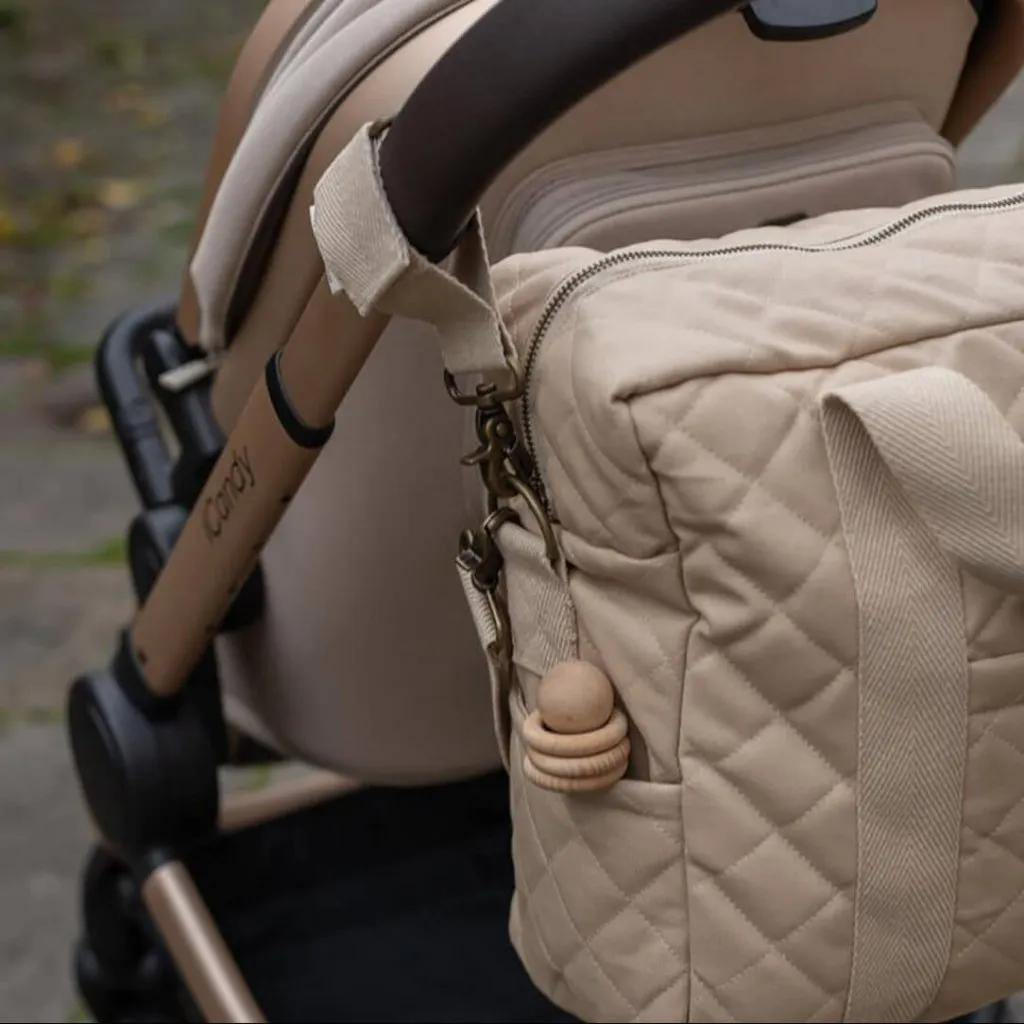AVERY ROW Baby Changing Bag - Natural (With Pram Clips)