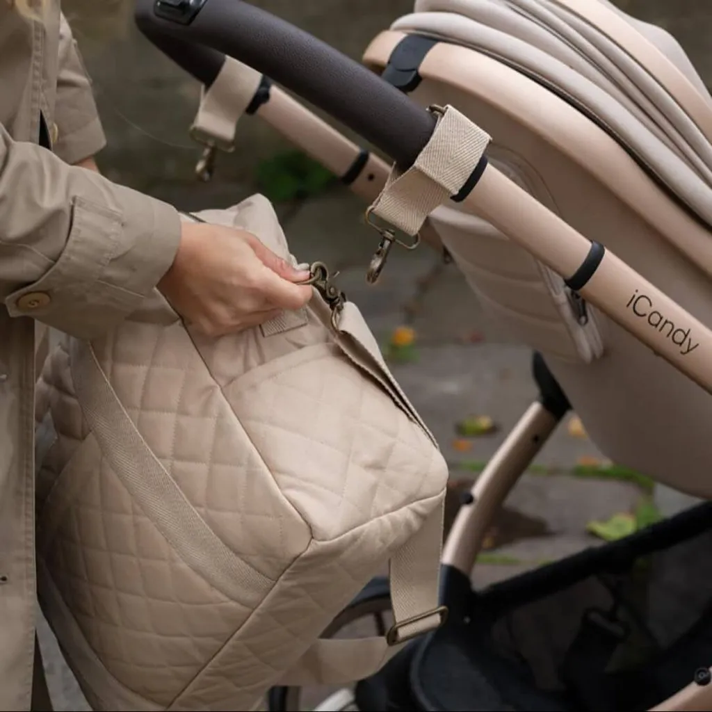 AVERY ROW Baby Changing Bag - Natural (With Pram Clips)
