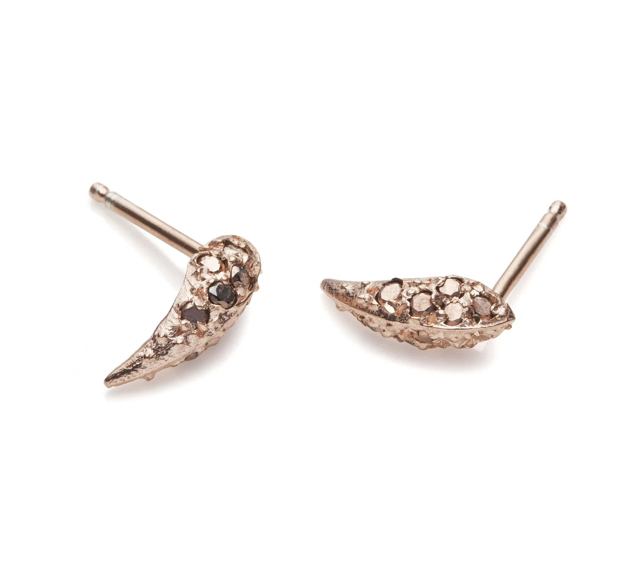 Baby Black Diamond Claw Post Earrings