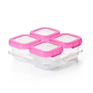 Baby Blocks Freezer Storage Containers (4Oz) - Pink