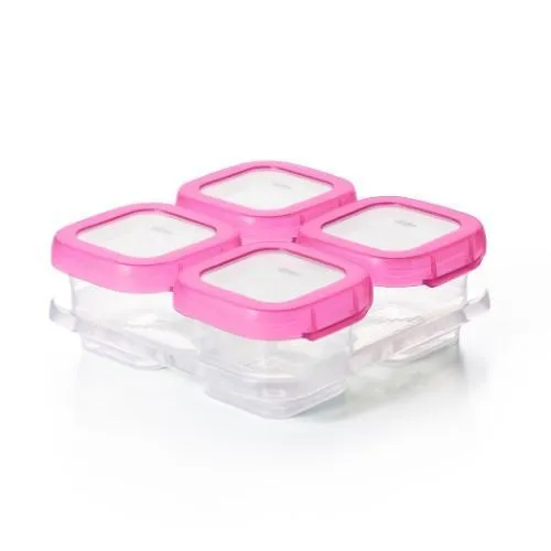 Baby Blocks Freezer Storage Containers (4Oz) - Pink