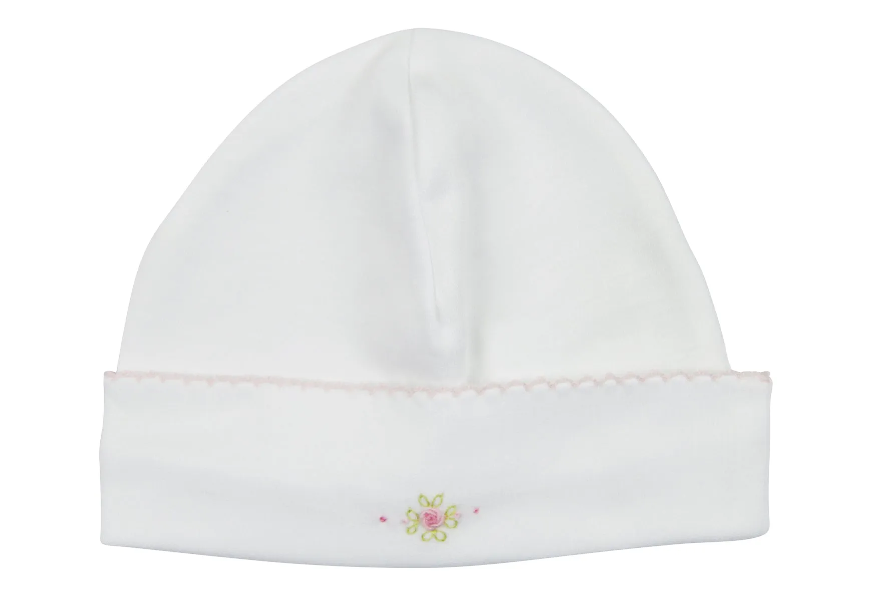 Baby Girl's Hat with Rosebud Embroidered