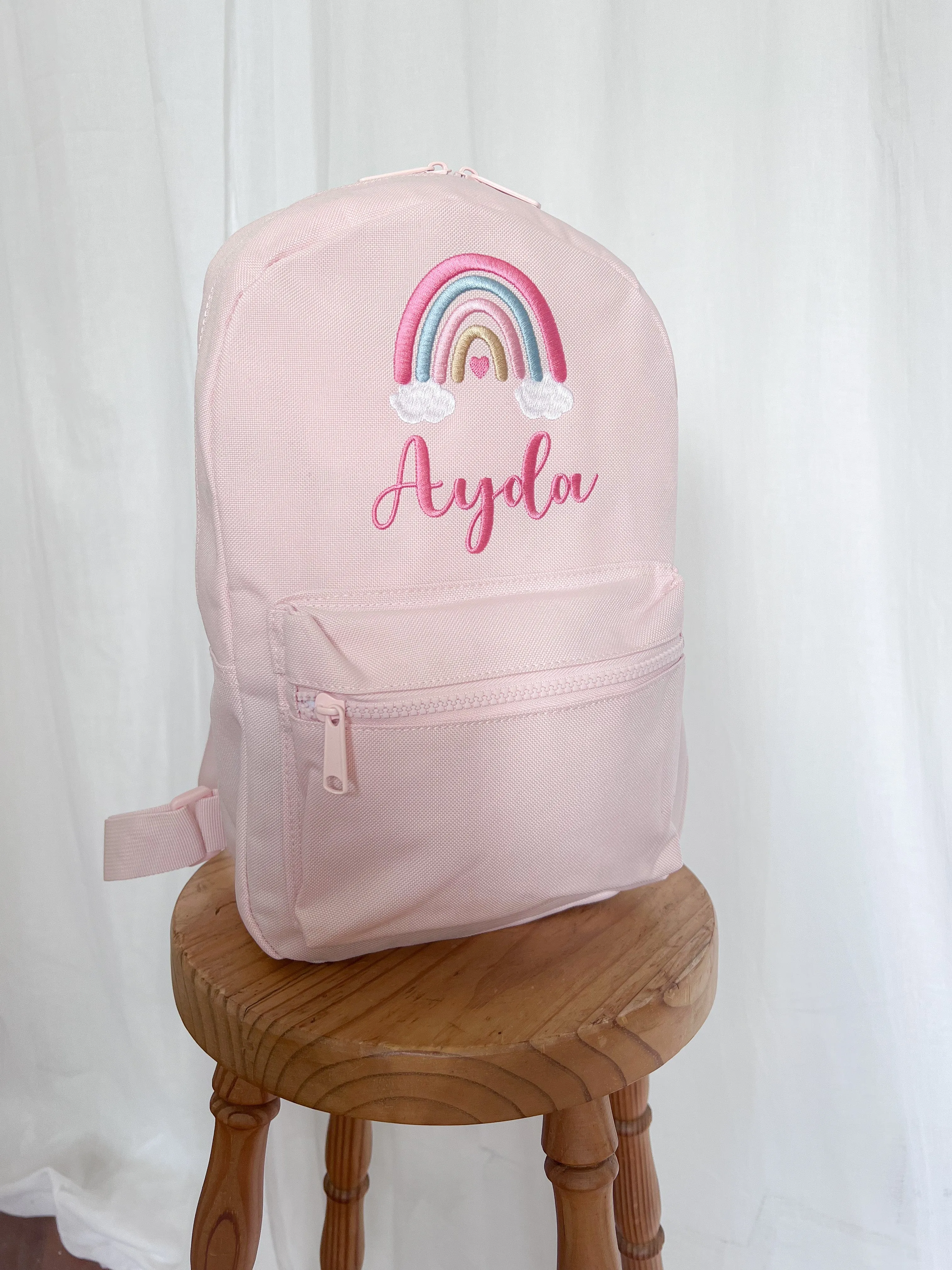 Backpack - Embroidered Boho Rainbow