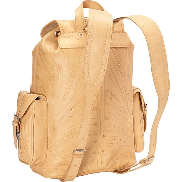 Backpack, Hand Tooled Leather, Multi Colors, 784