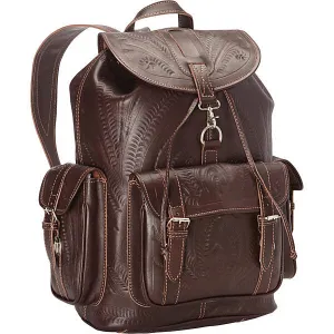 Backpack, Hand Tooled Leather, Multi Colors, 784