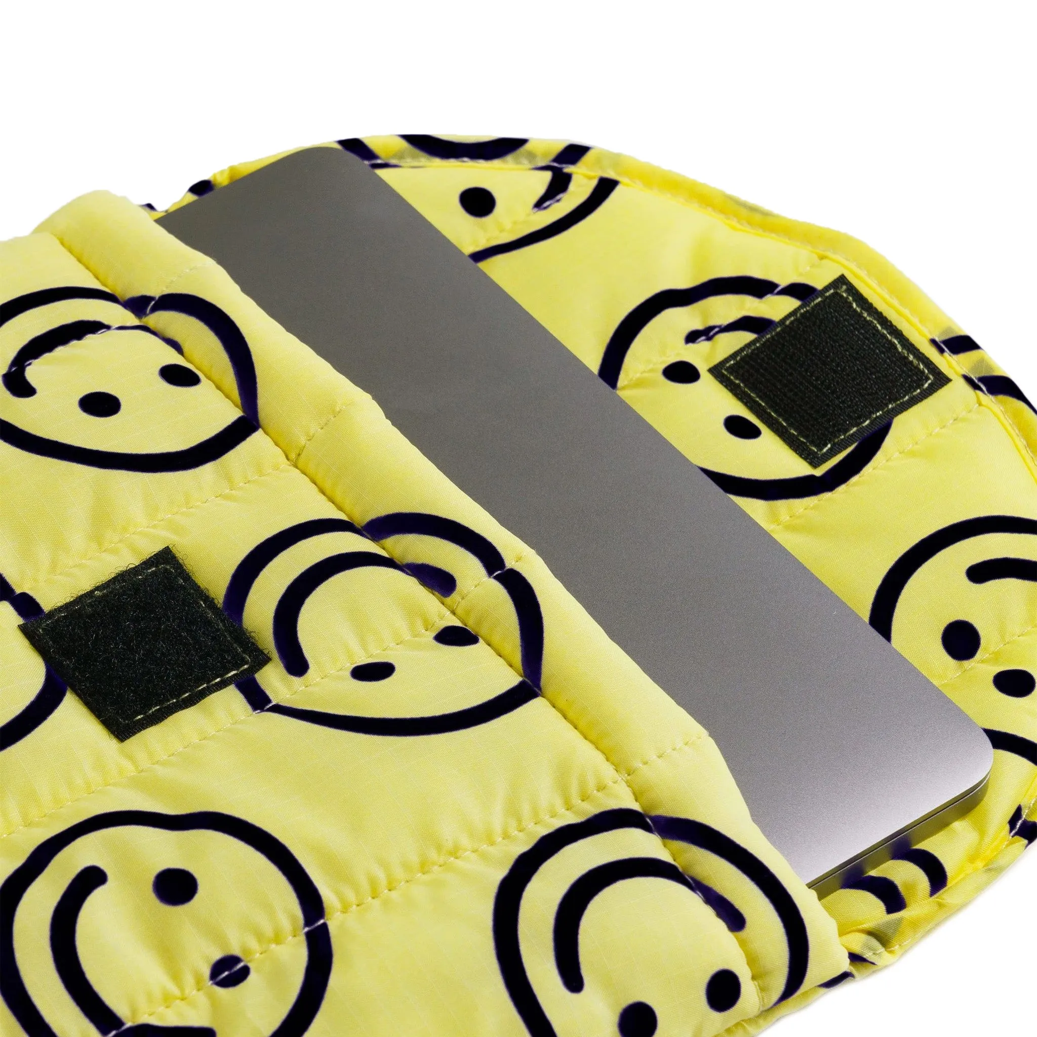 Baggu Puffy 13/14 inch Laptop Sleeve, Yellow Happy