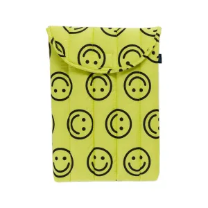 Baggu Puffy 13/14 inch Laptop Sleeve, Yellow Happy