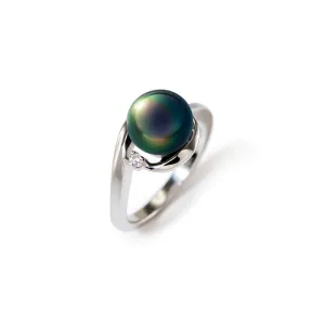 Bague IZA-B - Ondine, Argent, Diamant et Perles de Tahiti  (EC-011-BAG)