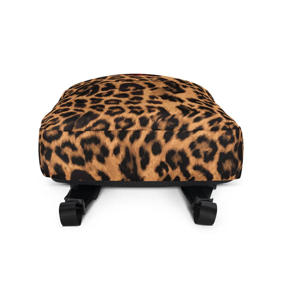 Baphomet Pentagram Leopard Print Backpack / All Over Print