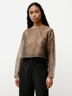 bare crop - see thru black/gold