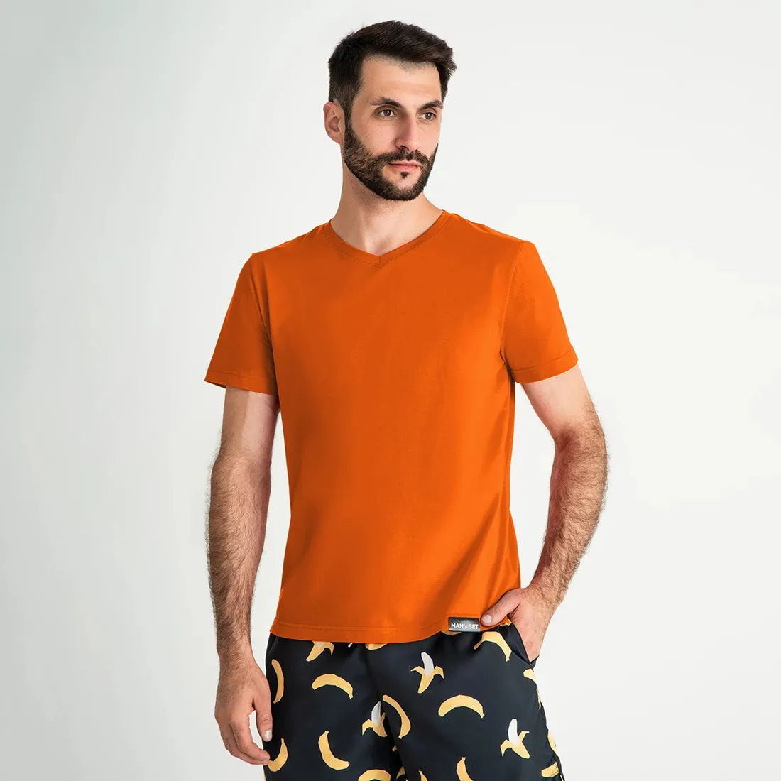 Basic V-neck Plus – Everyday Comfort & Style, Orange