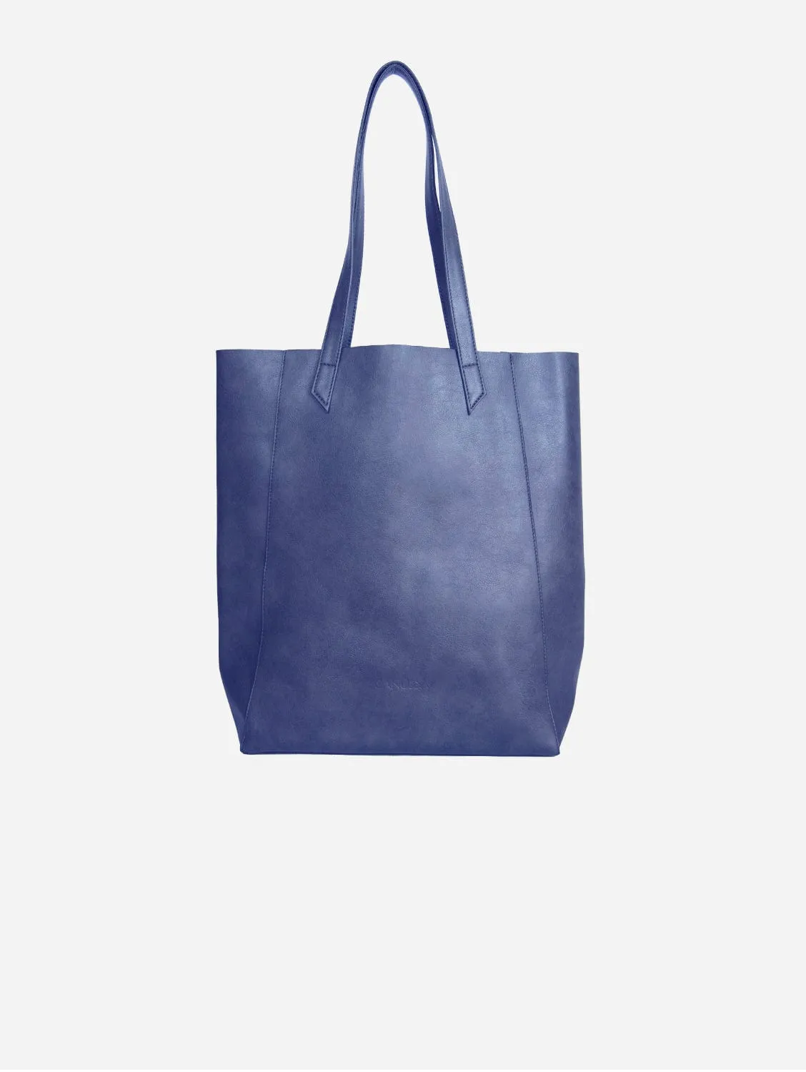 Basic Vegan Leather Everyday Tote Bag | Navy Blue