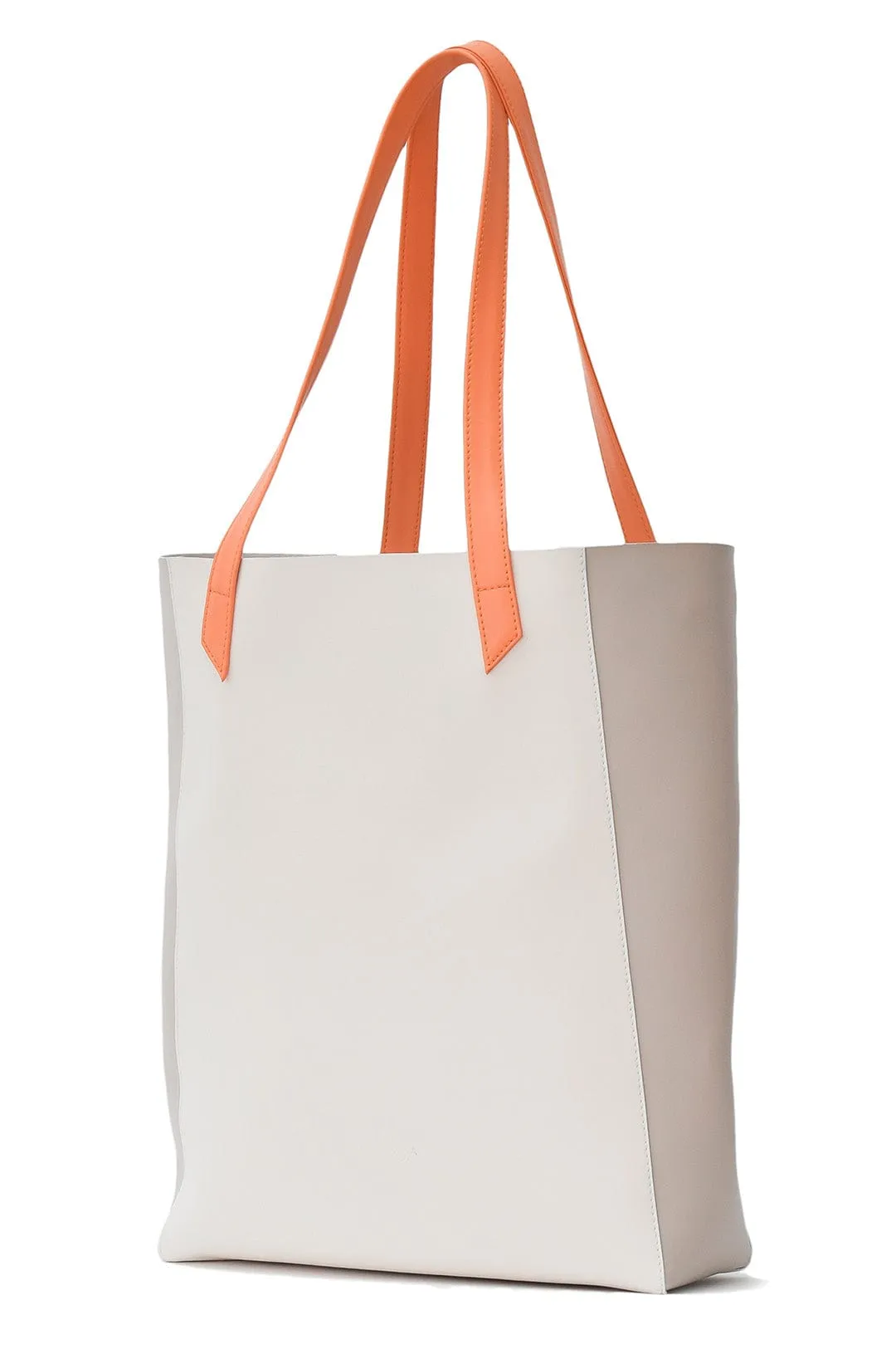 Basic Vegan Leather Everyday Tote Bag | Tricolor Orange