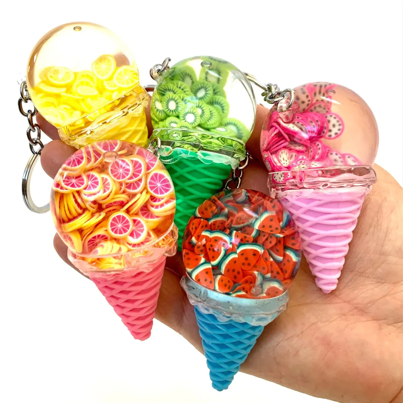 bcmini Floating Fruit Ice Cream Charm Keyring