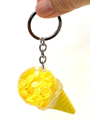 bcmini Floating Fruit Ice Cream Charm Keyring