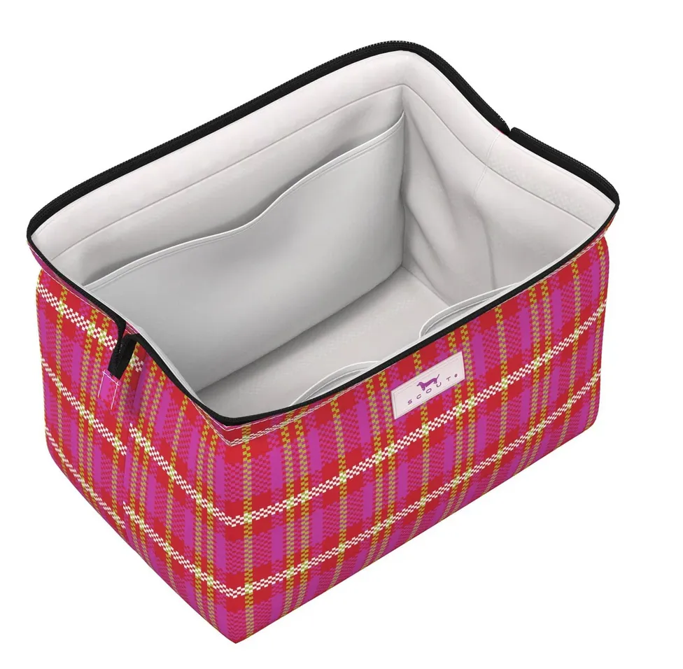 Big Mouth Wide Mouth Makeup Bag Large- Sweet Tartan