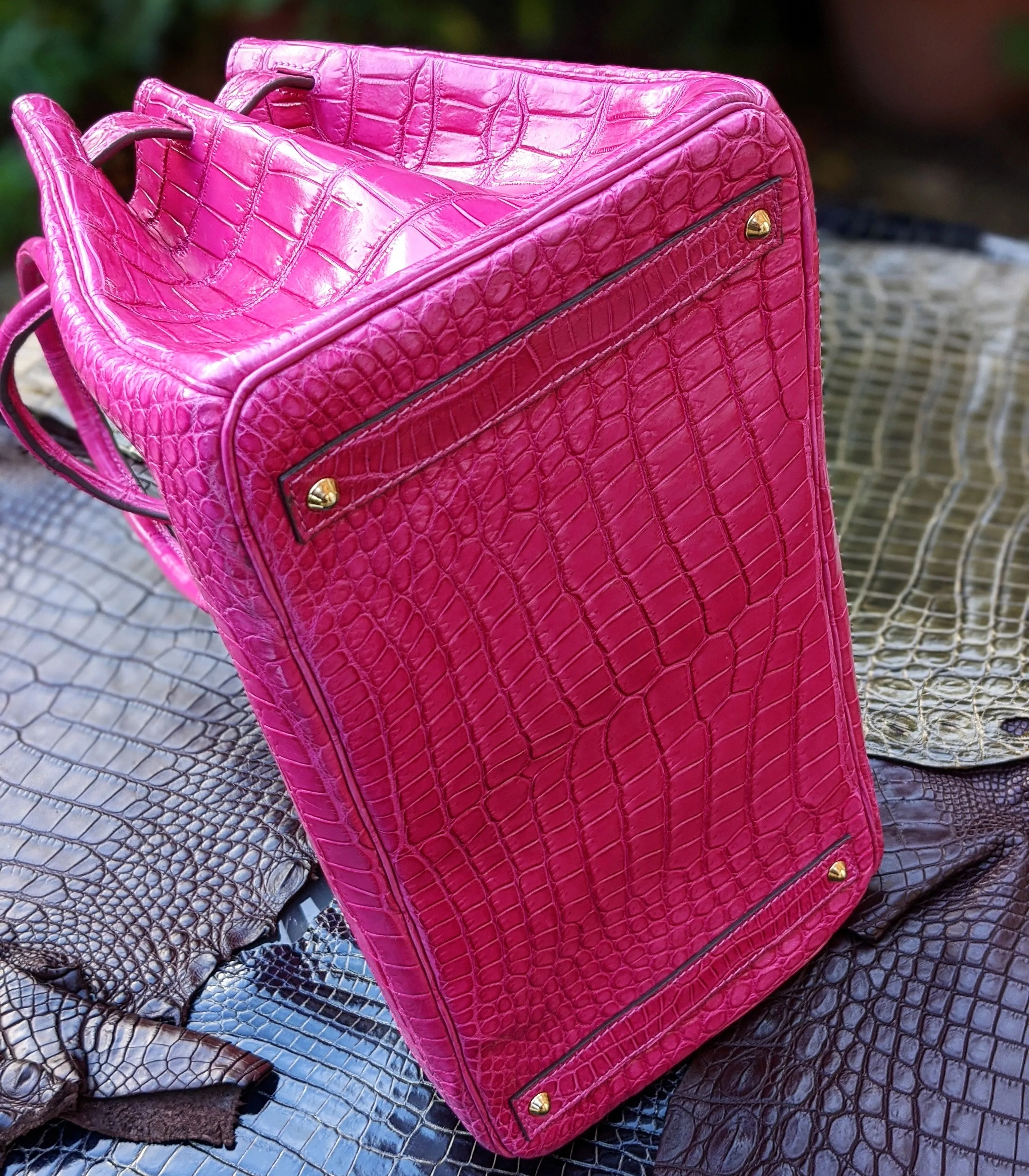 Birkin Travel Bag - Pink Crocodile