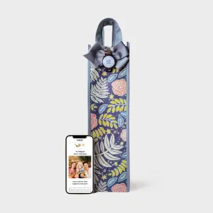 Bloom | Wine | Reusable Gift Bag   QR Greeting Card