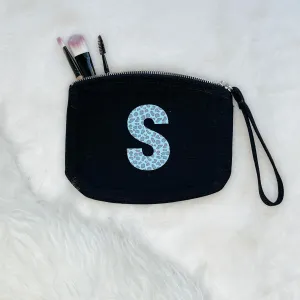 Blue Animal Print Personalised Make Up Bag