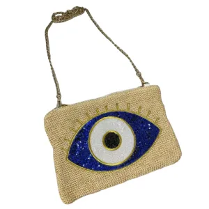 Blue Eye Straw Bag