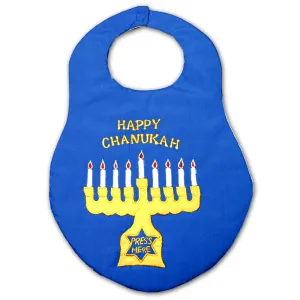 Blue Menorah Bib