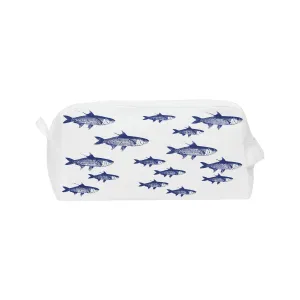 Blue School Of Fish Makeup Cosmetic Bag