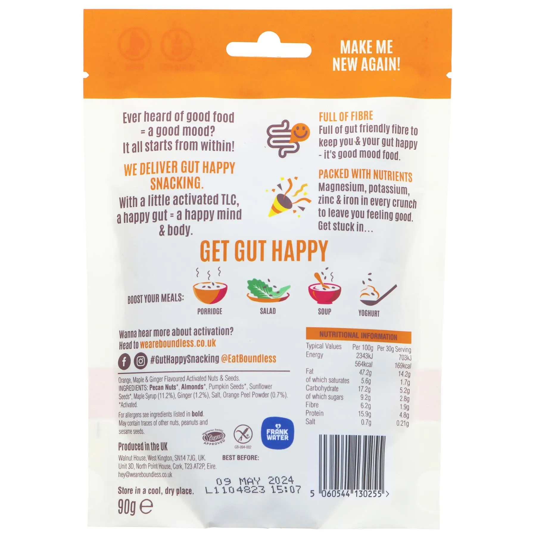 Boundless | Orange & Maple Syrup Nuts&Seed | 90g