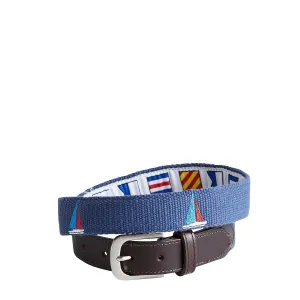 Bowsprit Belt Nantucket Navy Embroidered with Americana Sailboat